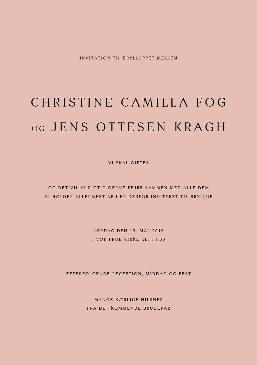 Invitationer - Christine og Jens Rosa